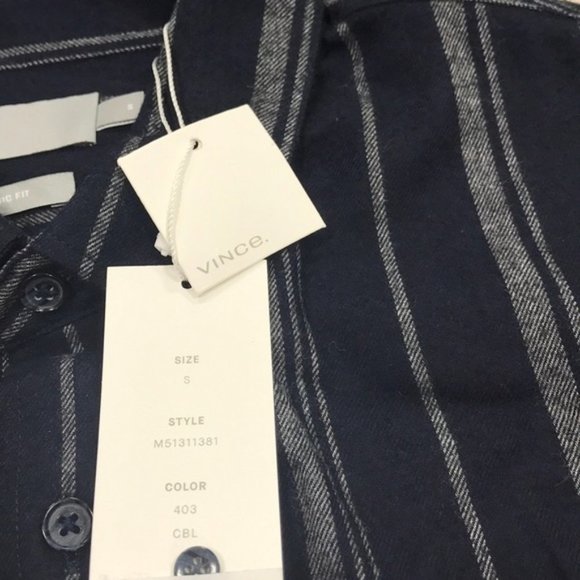 Vince Stripe Flannel Slim Fit Shirt - Picture 6 of 7